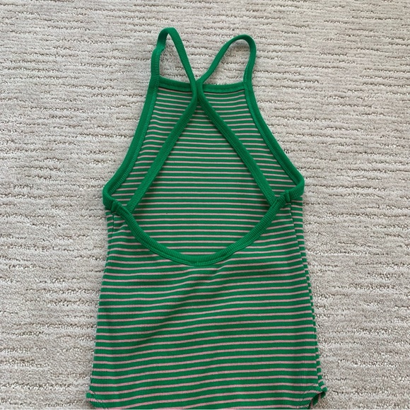 Zara Pink & Green Striped Bodysuit - Picture 6 of 7